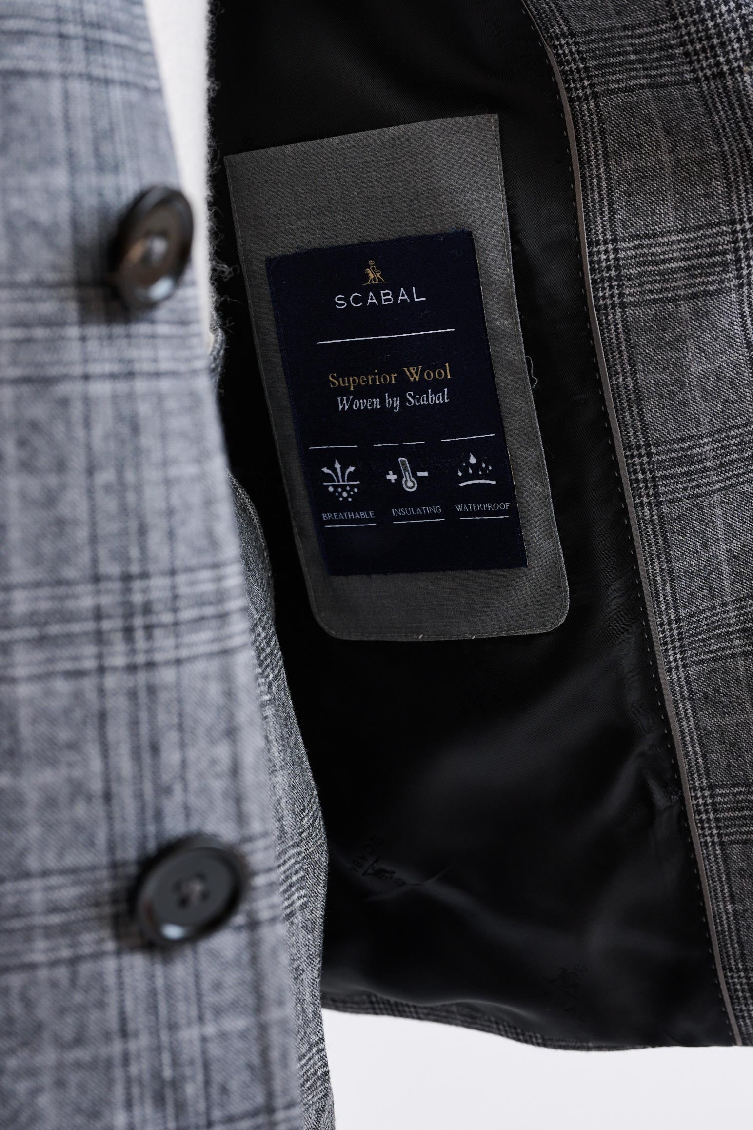 Check Grey Wool Troy Tech Jacket Hybrid — detail 5