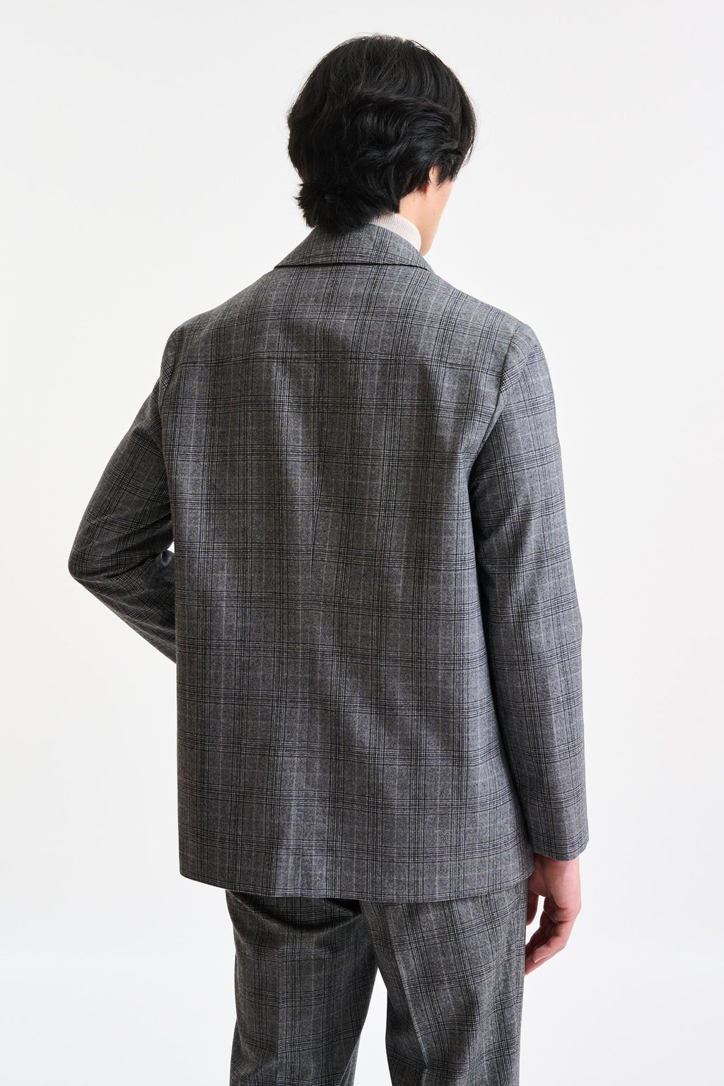Check Grey Wool Troy Tech Jacket Hybrid — detail 6