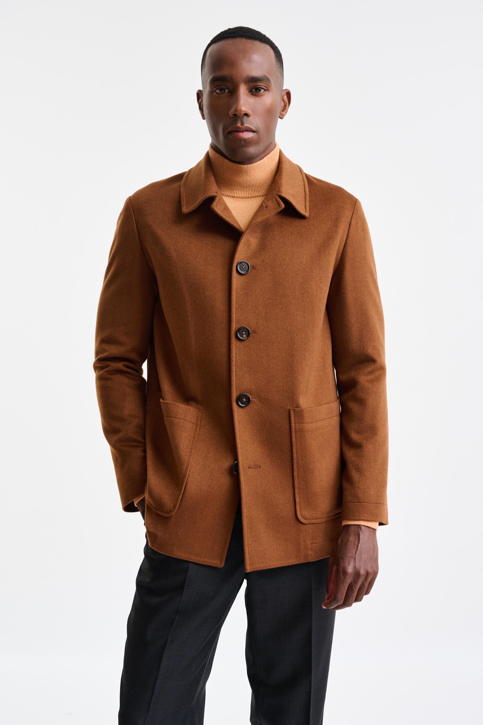 Medium Brown 100% Cashmere Troy Overcoat St. Moritz — detail 4