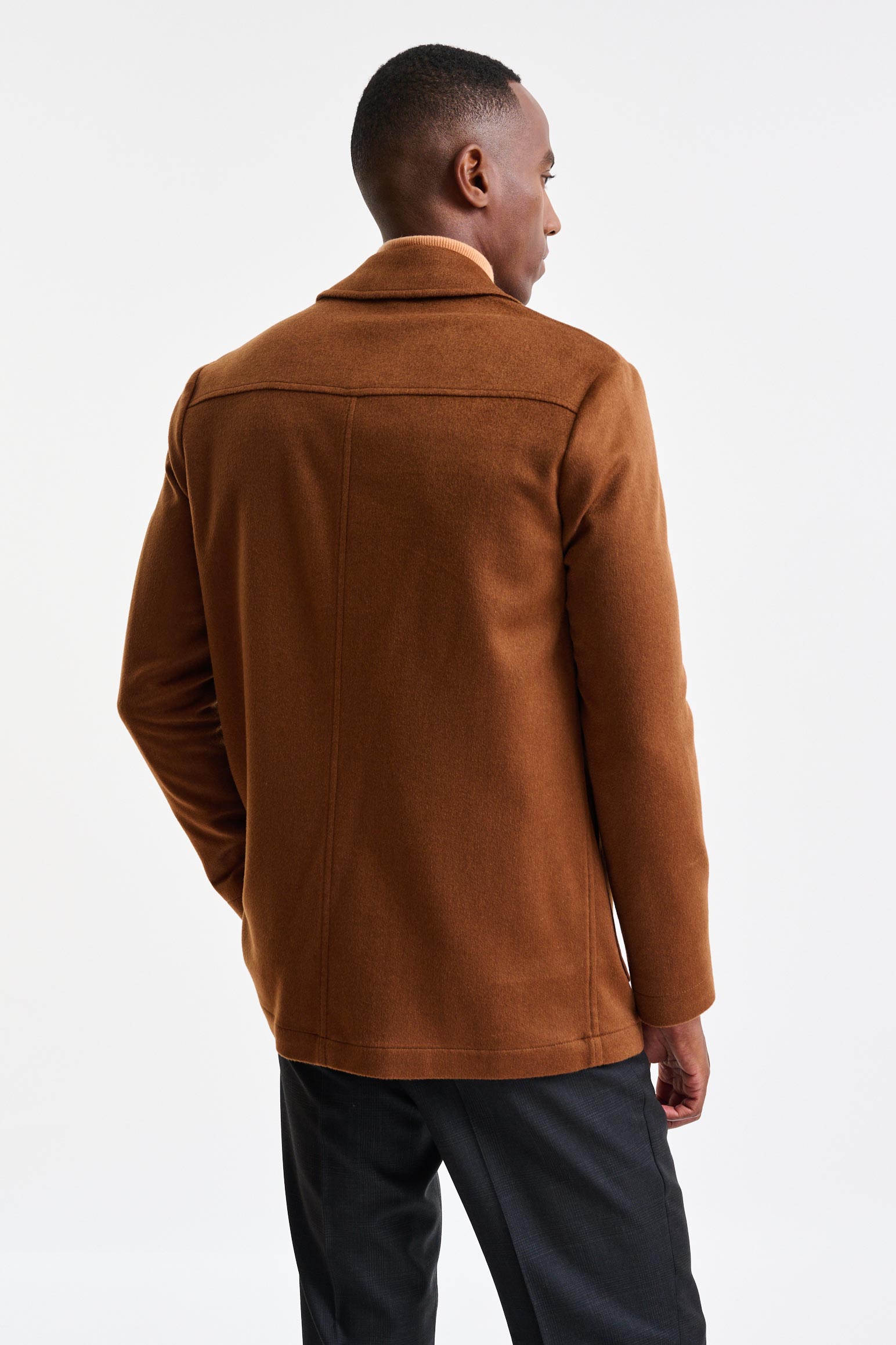 Medium Brown 100% Cashmere Troy Overcoat St. Moritz — detail 7
