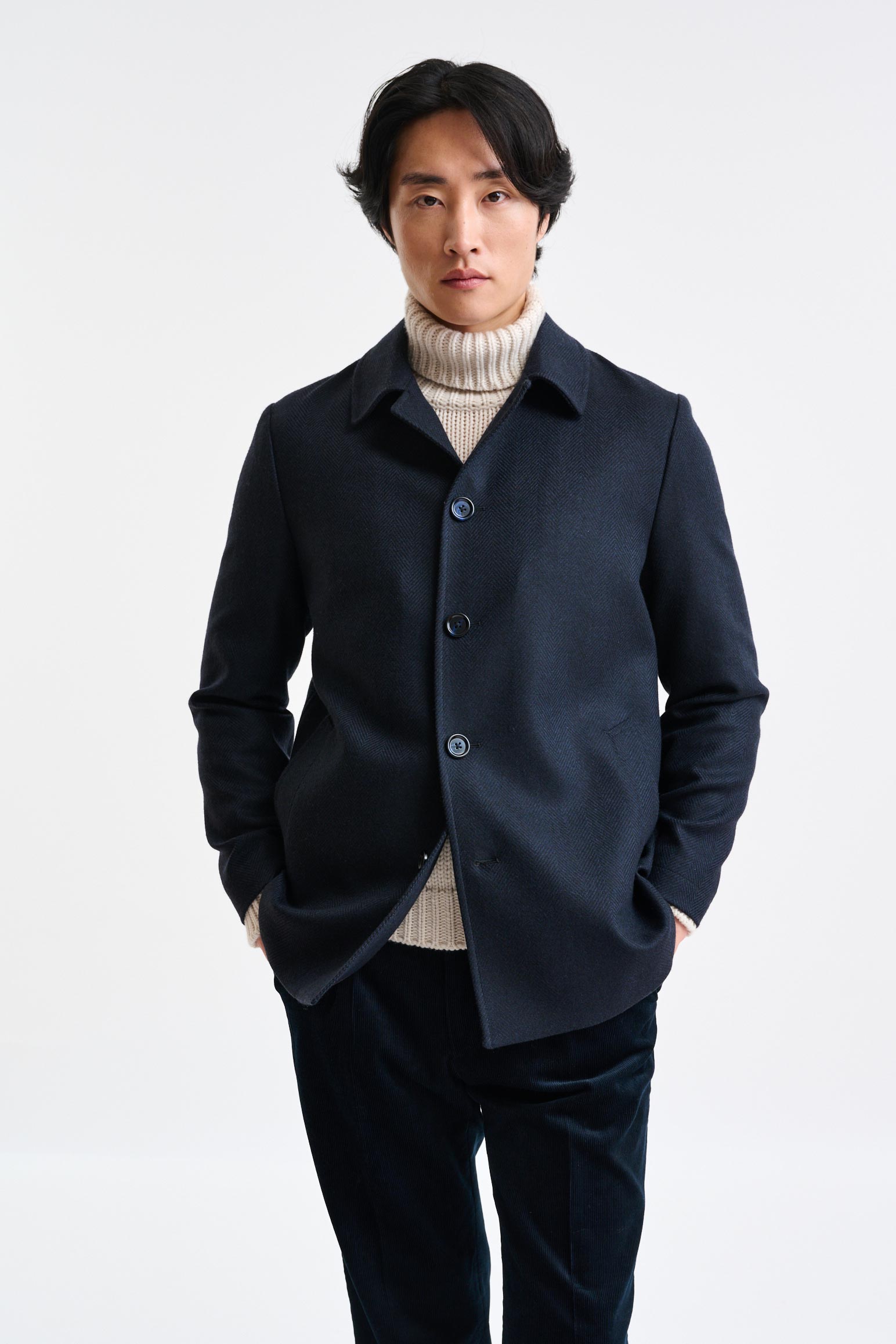 Dark Blue 100% Wool Troy Jacket Zeus