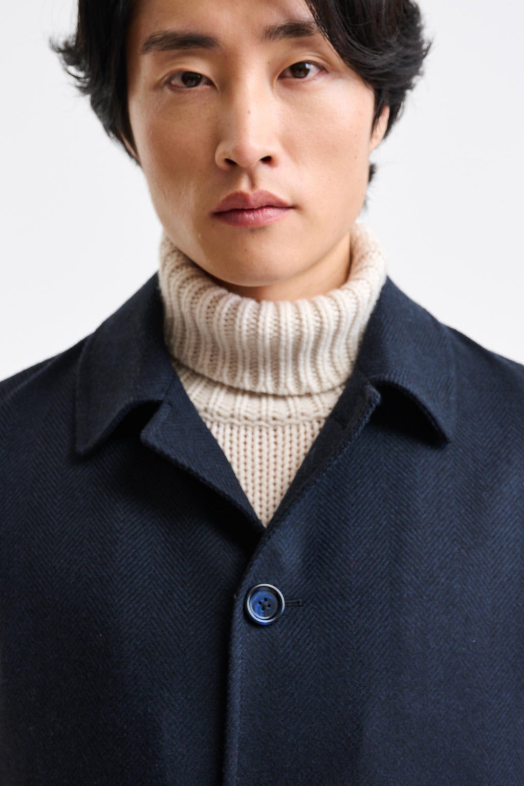 Dark Blue 100% Wool Troy Jacket Zeus — detail 2
