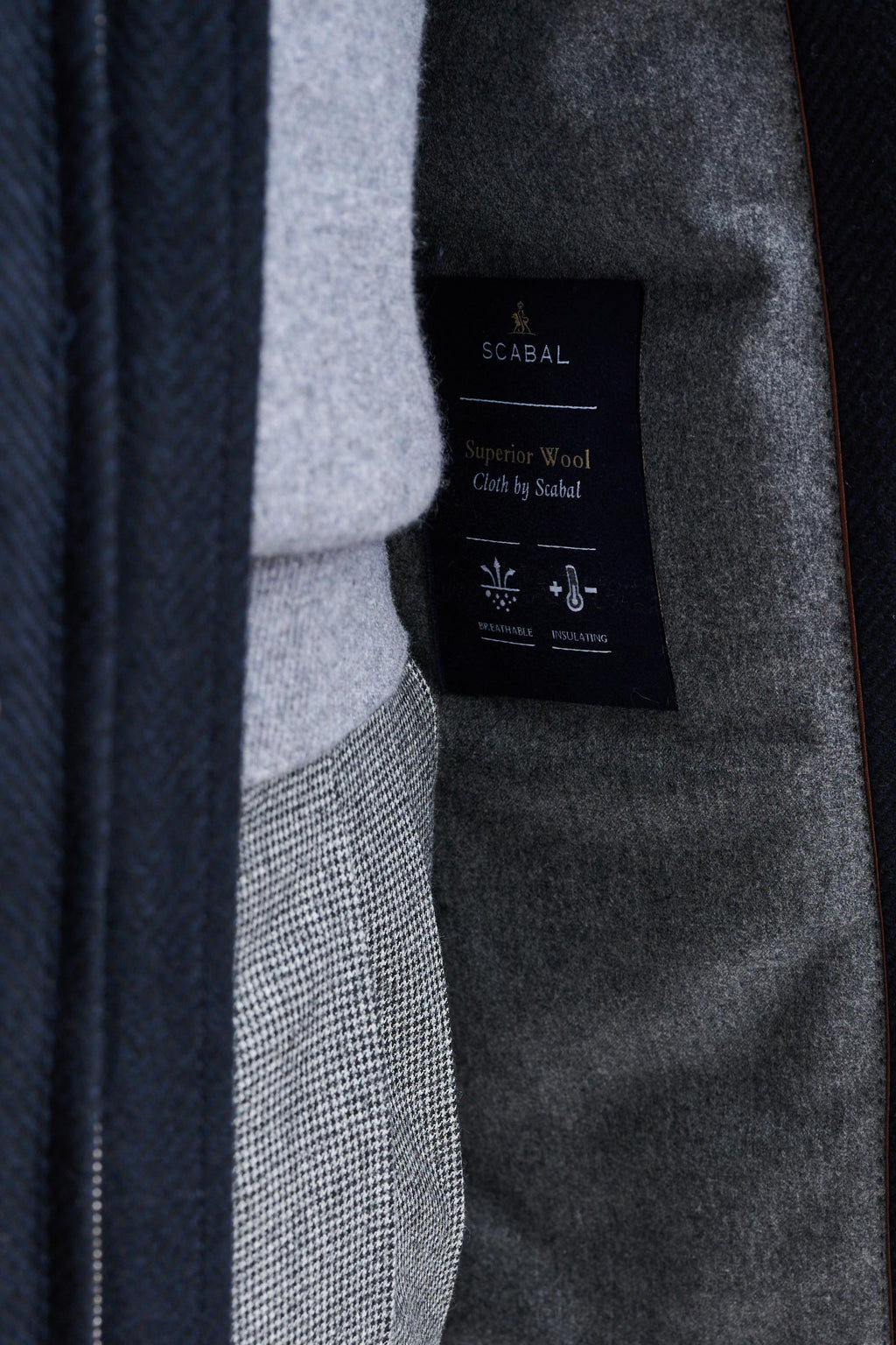 Dark Blue Wool Bedford Parka Zeus — detail 6