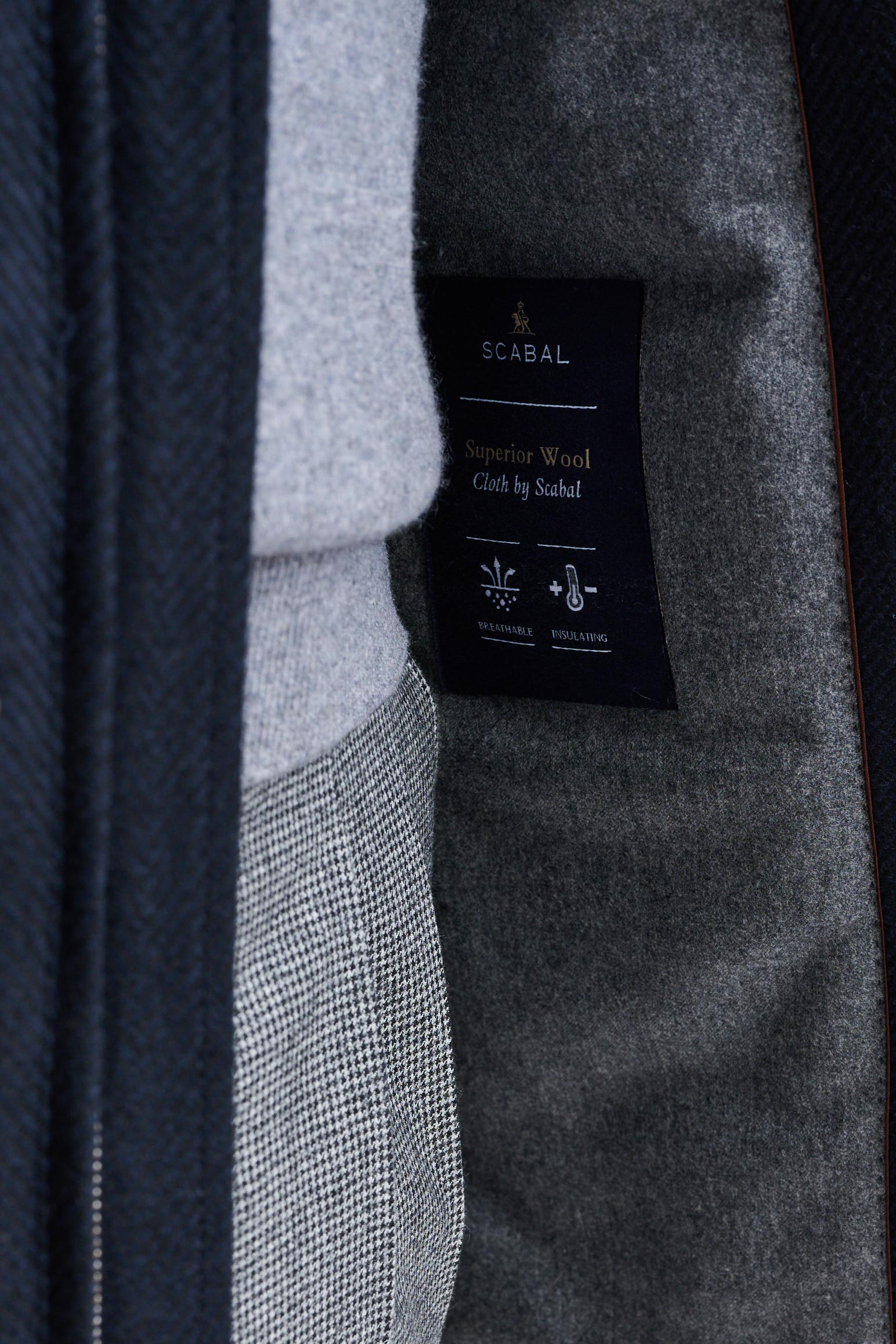 Dark Blue Wool Bedford Parka Zeus — detail 6