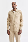 Light Brown Cotton Plymouth Overshirt Cashmere Cotton