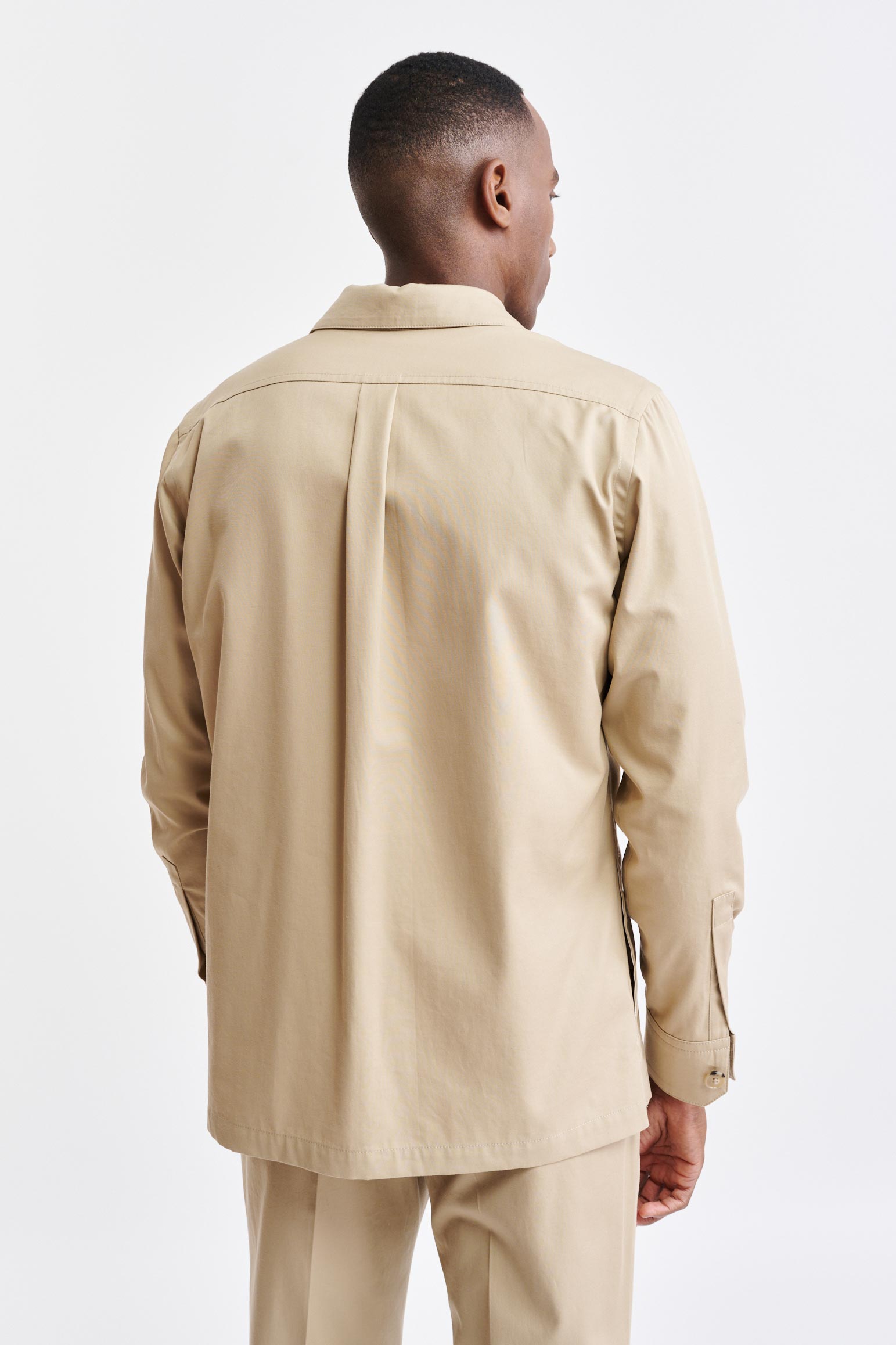 Light Brown Cotton Plymouth Overshirt Cashmere Cotton — detail 5