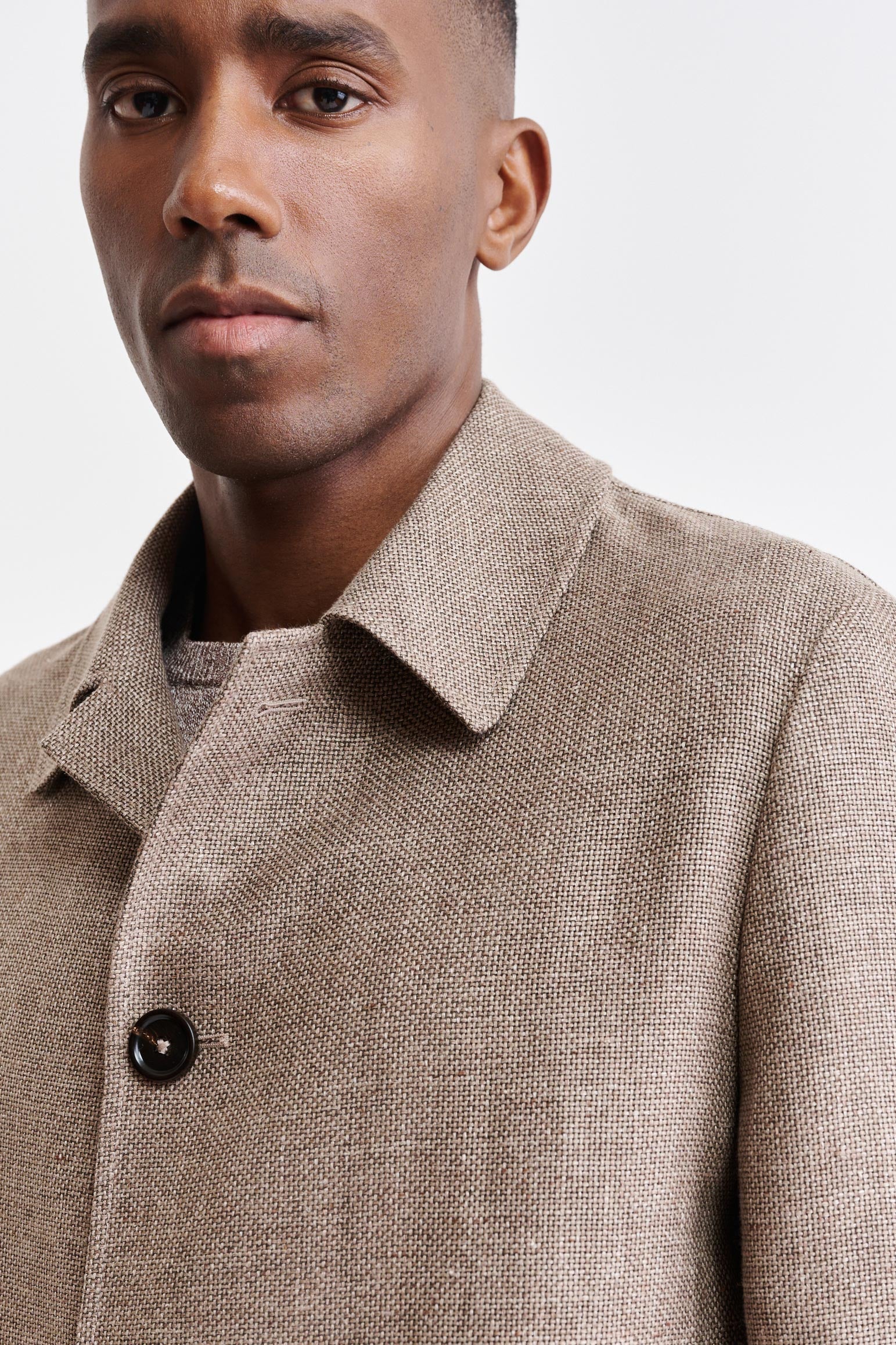 Medium Brown Wool & Linen Troy Jacket Jazz — detail 2