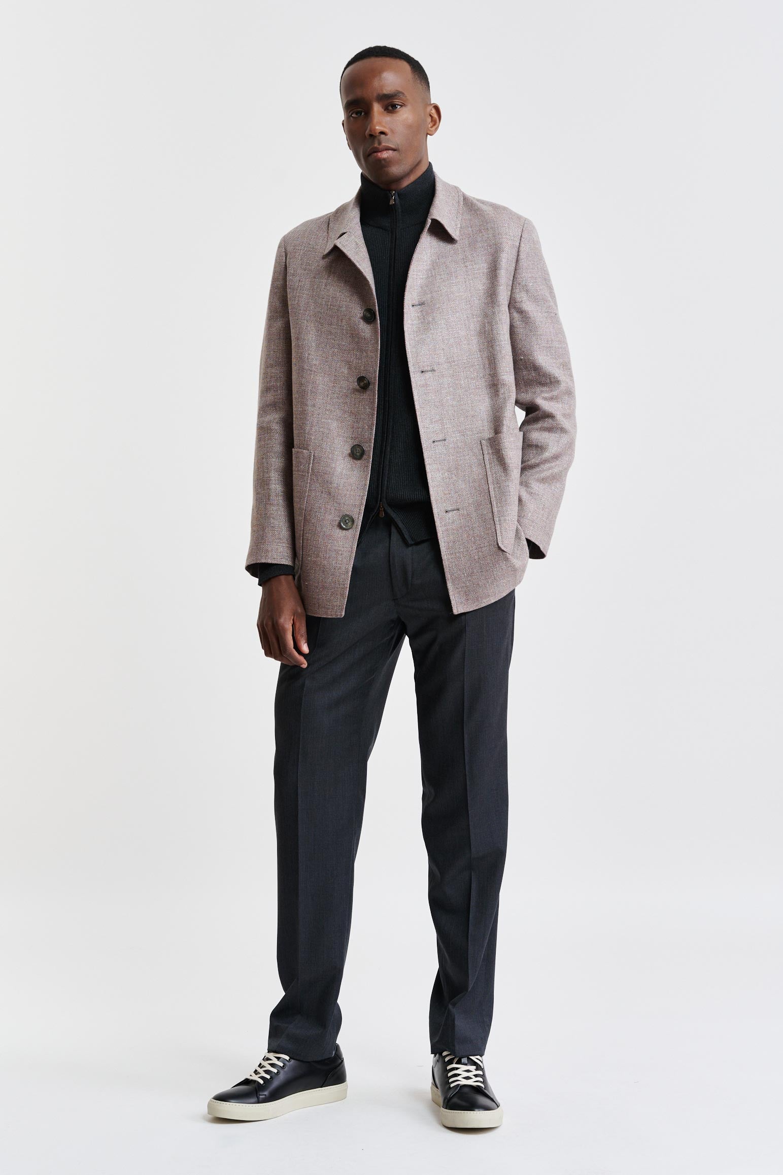 Light Red Wool & Linen Troy Jacket Jazz — detail 5