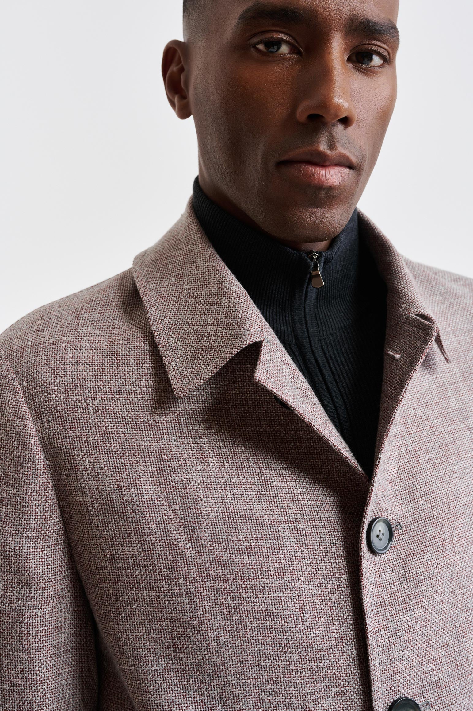 Light Red Wool & Linen Troy Jacket Jazz — detail 2