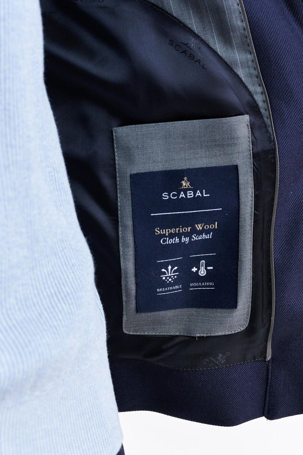 Dark Blue 100% Wool Warwick Bomber Jacket Harmony — detail 6