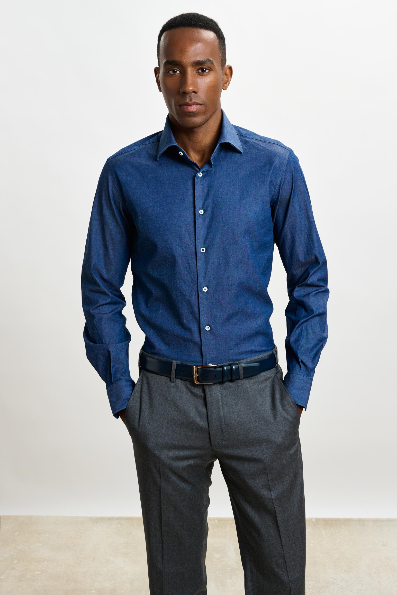 Rinse Denim Casual Long Sleeve Shirt