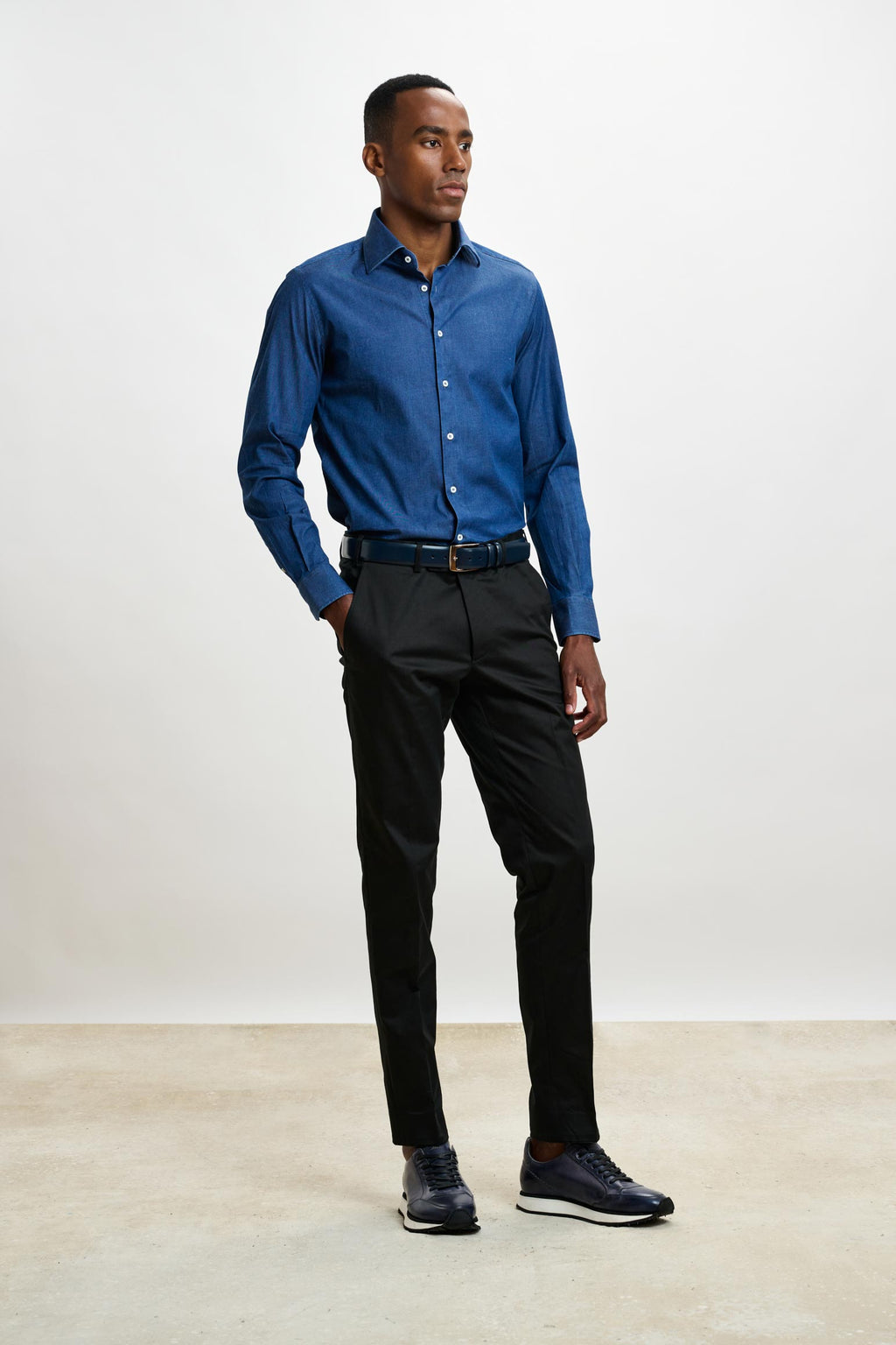 Stone Denim Casual Long Sleeve Shirt — detail 1