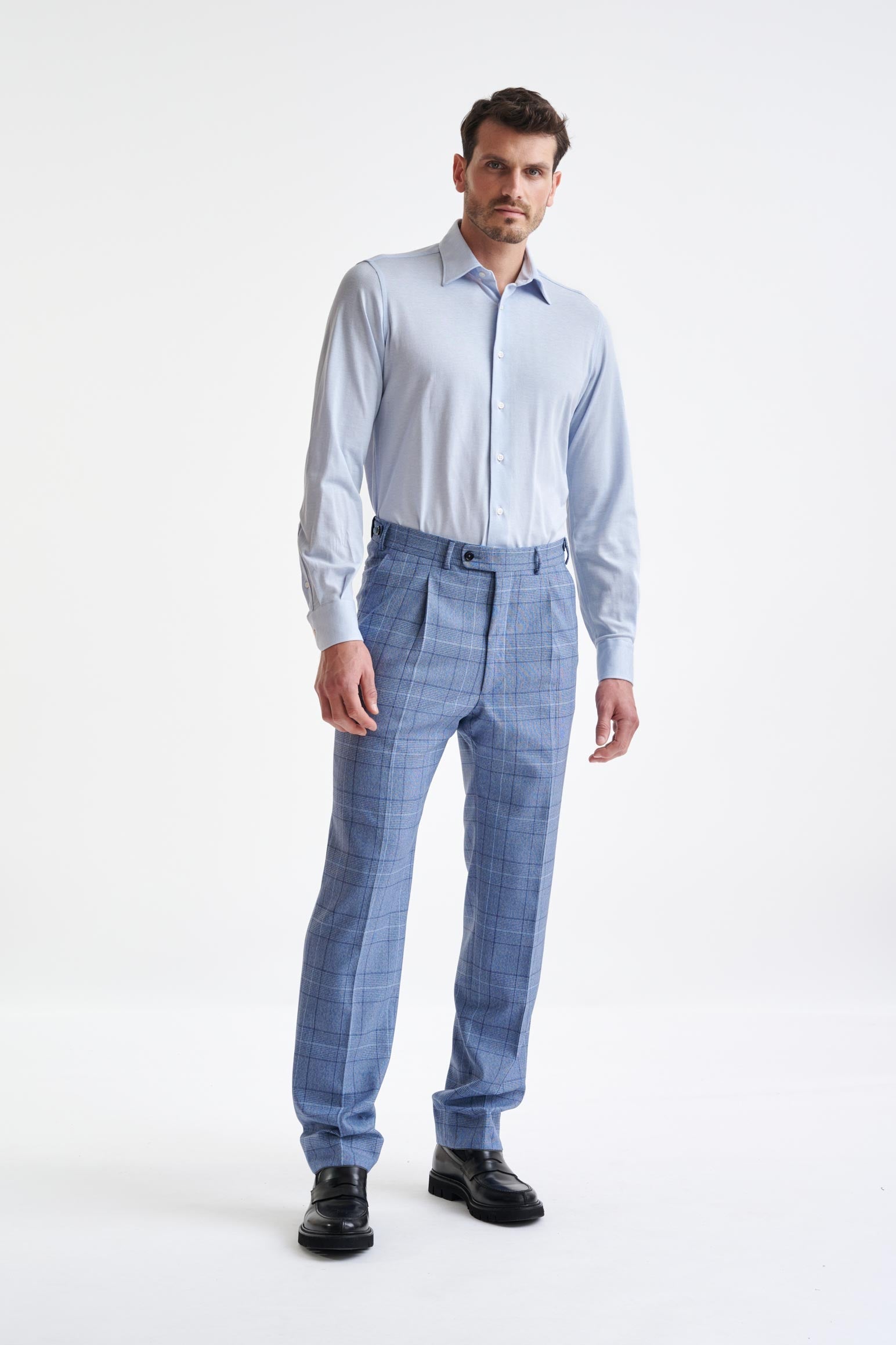 Light Steel Blue Cotton Piquet Casual Shirt — detail 2