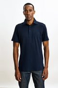 Navy Cotton Piquet Polo Shirt