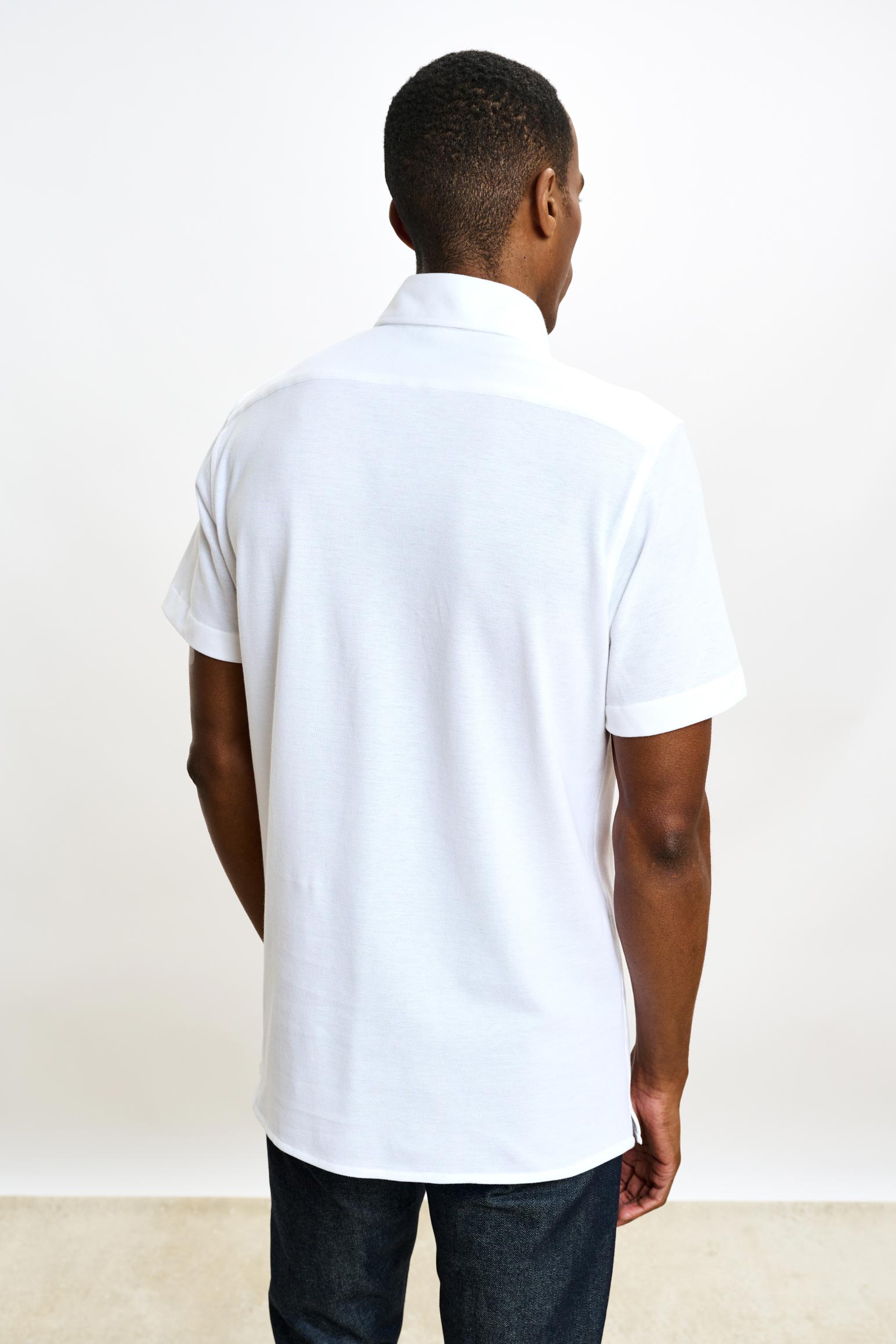 White Cotton Piquet Polo Shirt — detail 2