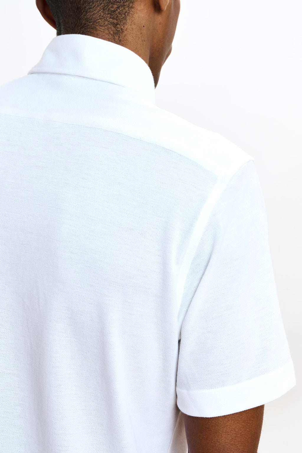 White Cotton Piquet Polo Shirt — detail 3