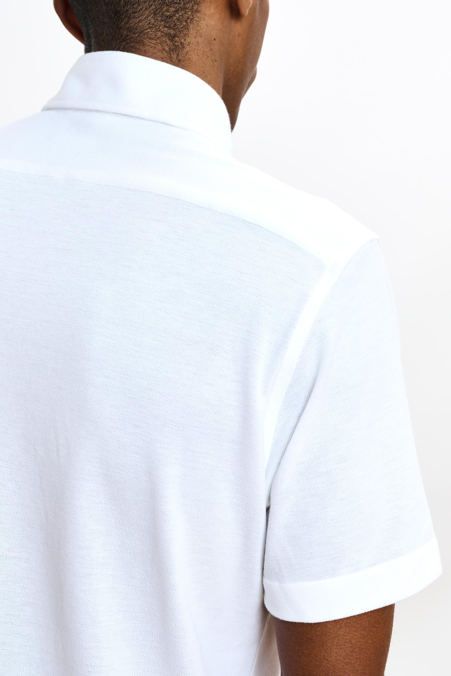 White Cotton Piquet Polo Shirt — detail 3