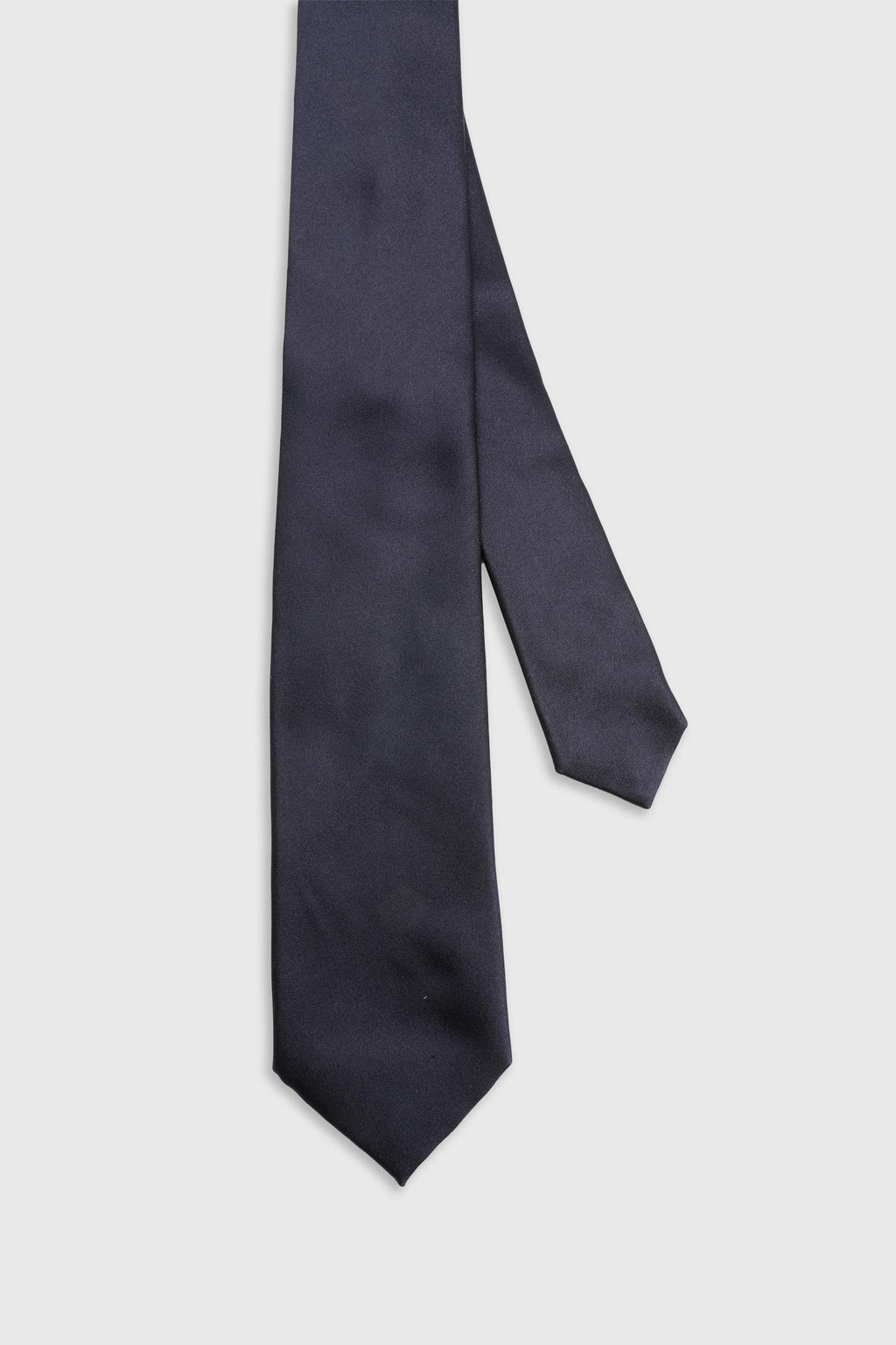 Midnight Blue Silk Satin 7 Fold Tie