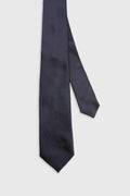 Midnight Blue Silk Satin 7 Fold Tie