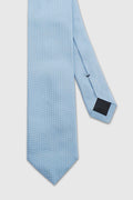 Blue Handmade Silk Birdseye Weave Tie