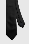 Black Handmade Silk Satin Weave Tie