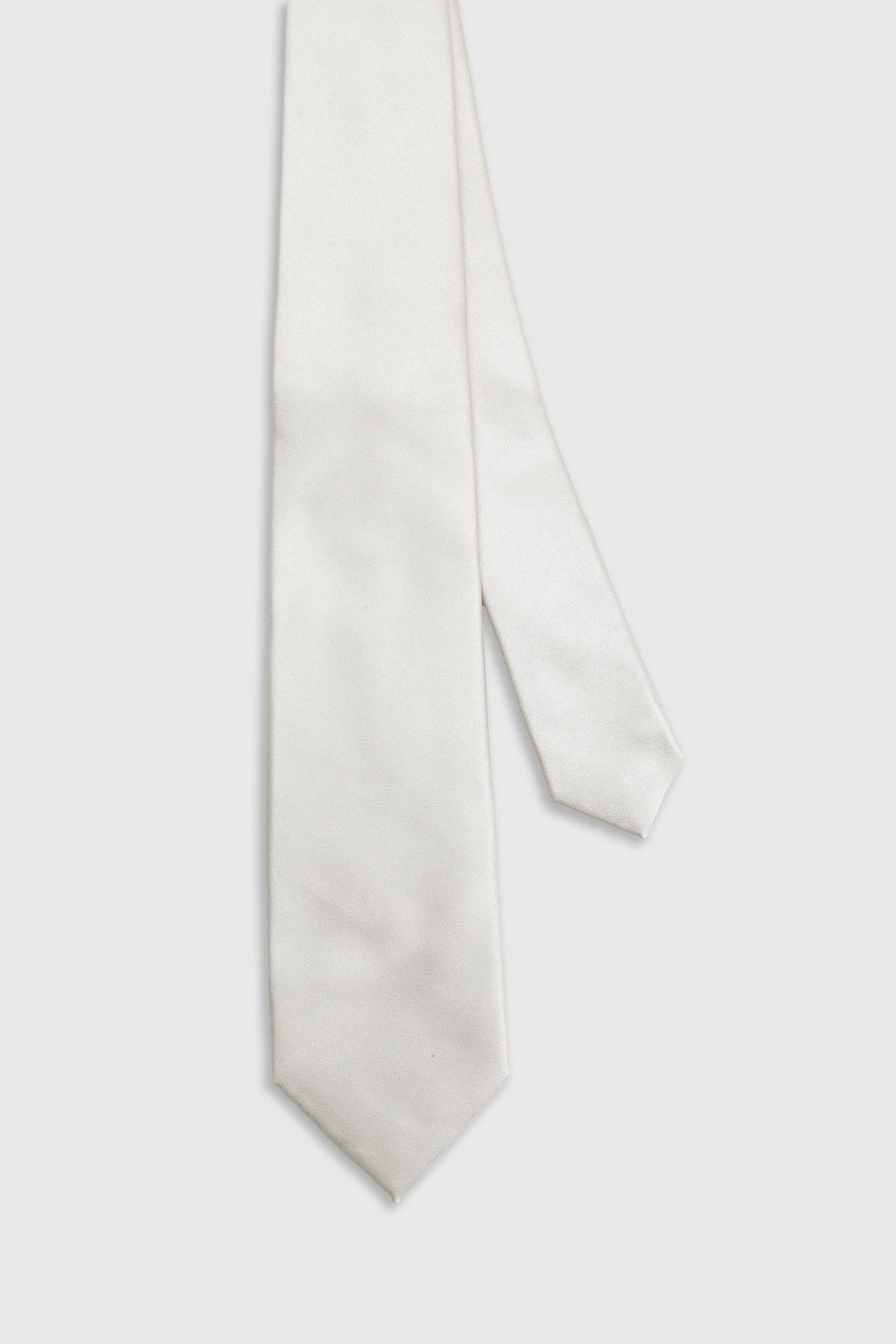 Cream Silk Satin 7 Fold Tie