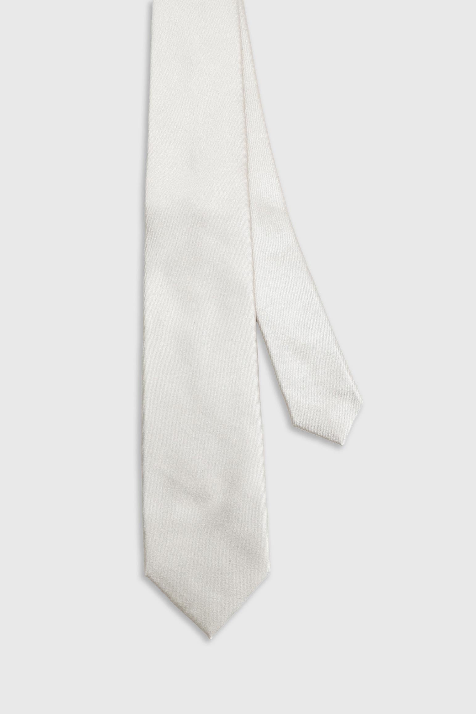 Cream Silk Satin 7 Fold Tie