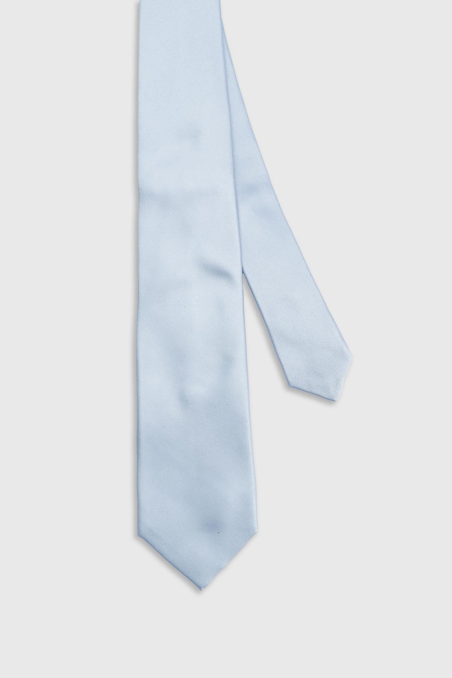 Pale Blue Silk Satin 7 Fold Tie