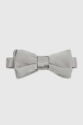 Grey Silk Pre-Tied Satin Bow Tie