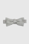 Grey Silk Satin Pre-Tied Small Bow Tie