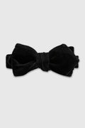 Black Cotton Velvet Diamond Point Pre-tied Bow Tie