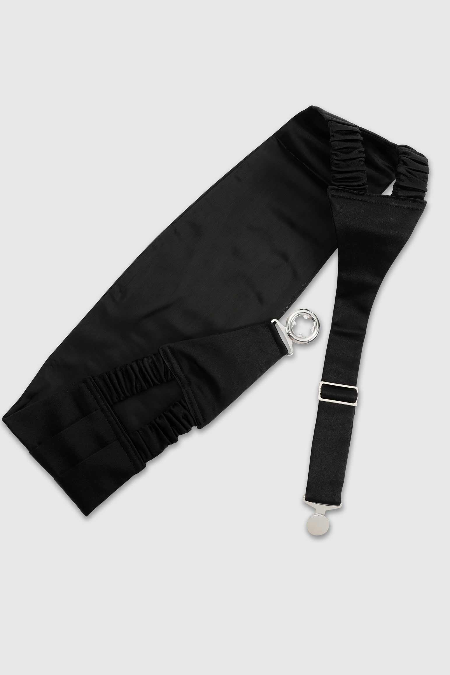 Black Silk Satin Cummerbund Small