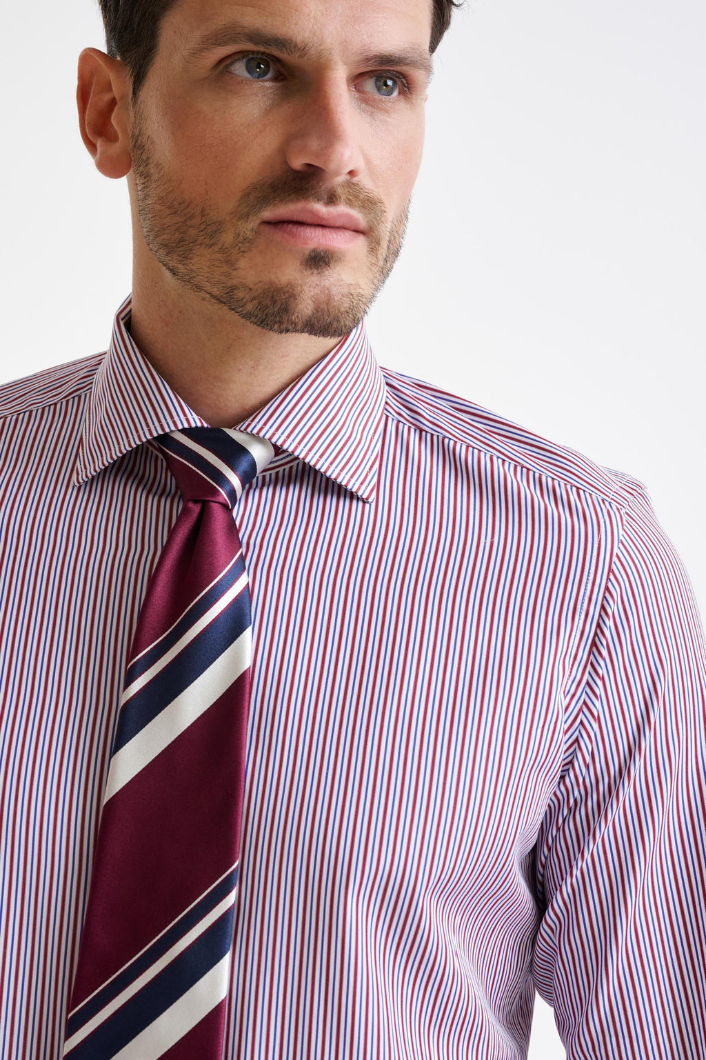 Wine Red 100% Silk Selection Tie — detail 2