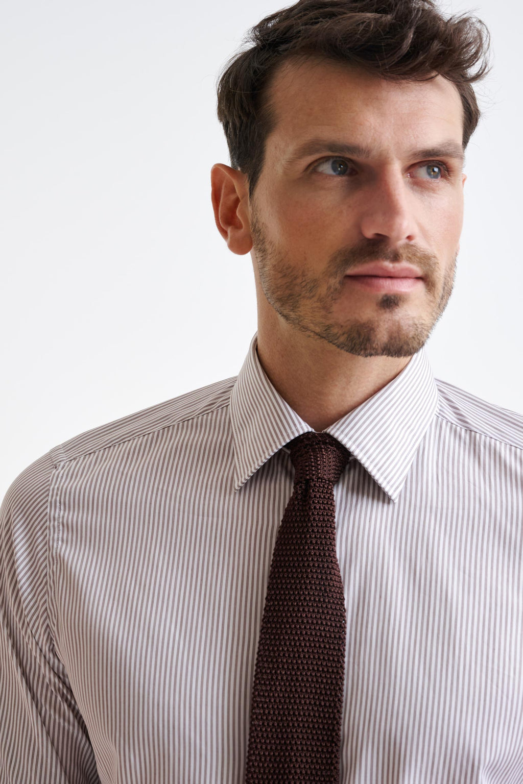Brown Silk Knitted Tie