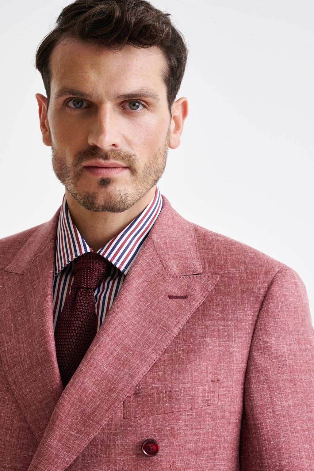 Red Silk Knitted Tie — detail 2