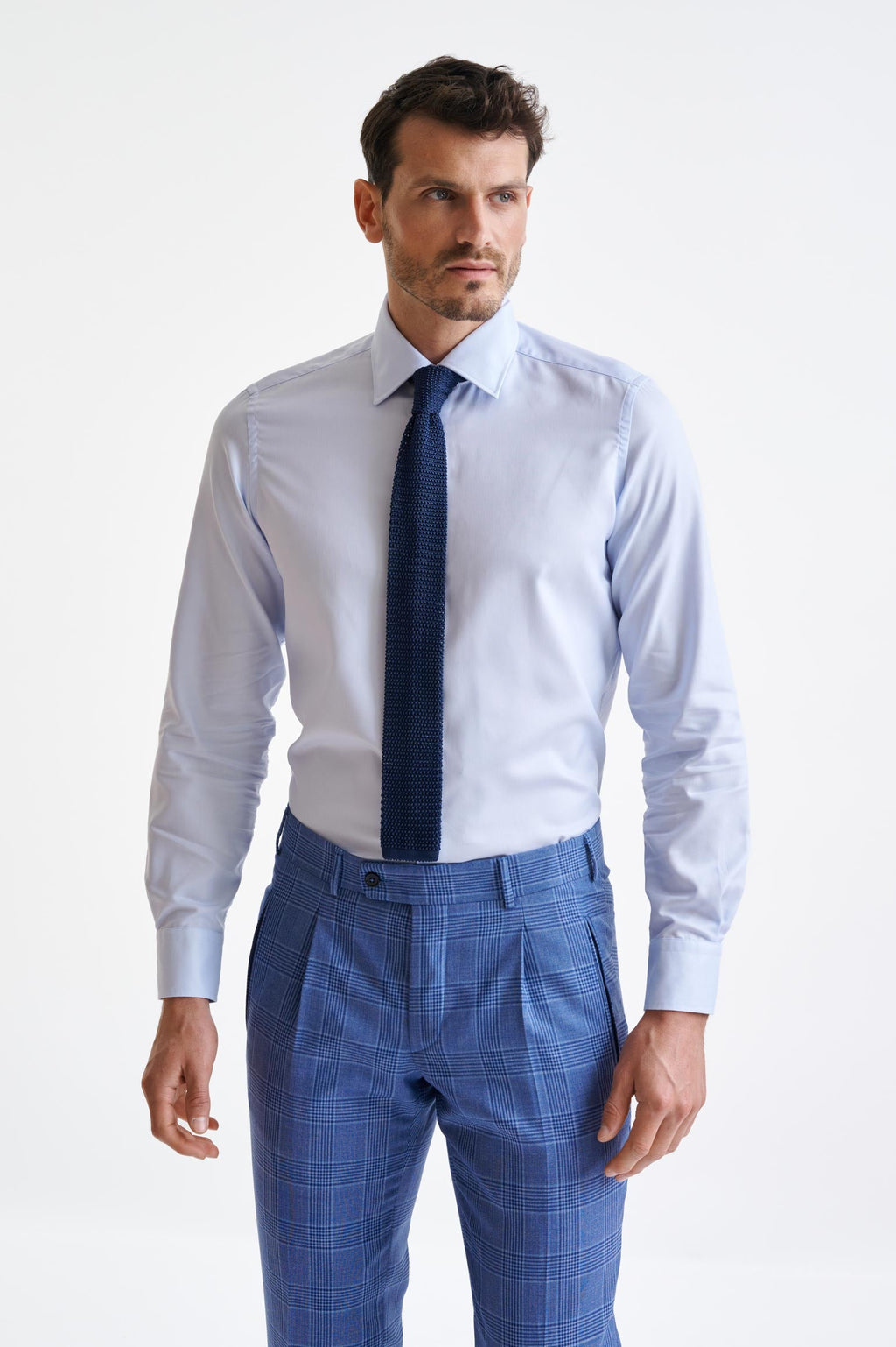 Sailor Blue Silk Knitted Tie — detail 1