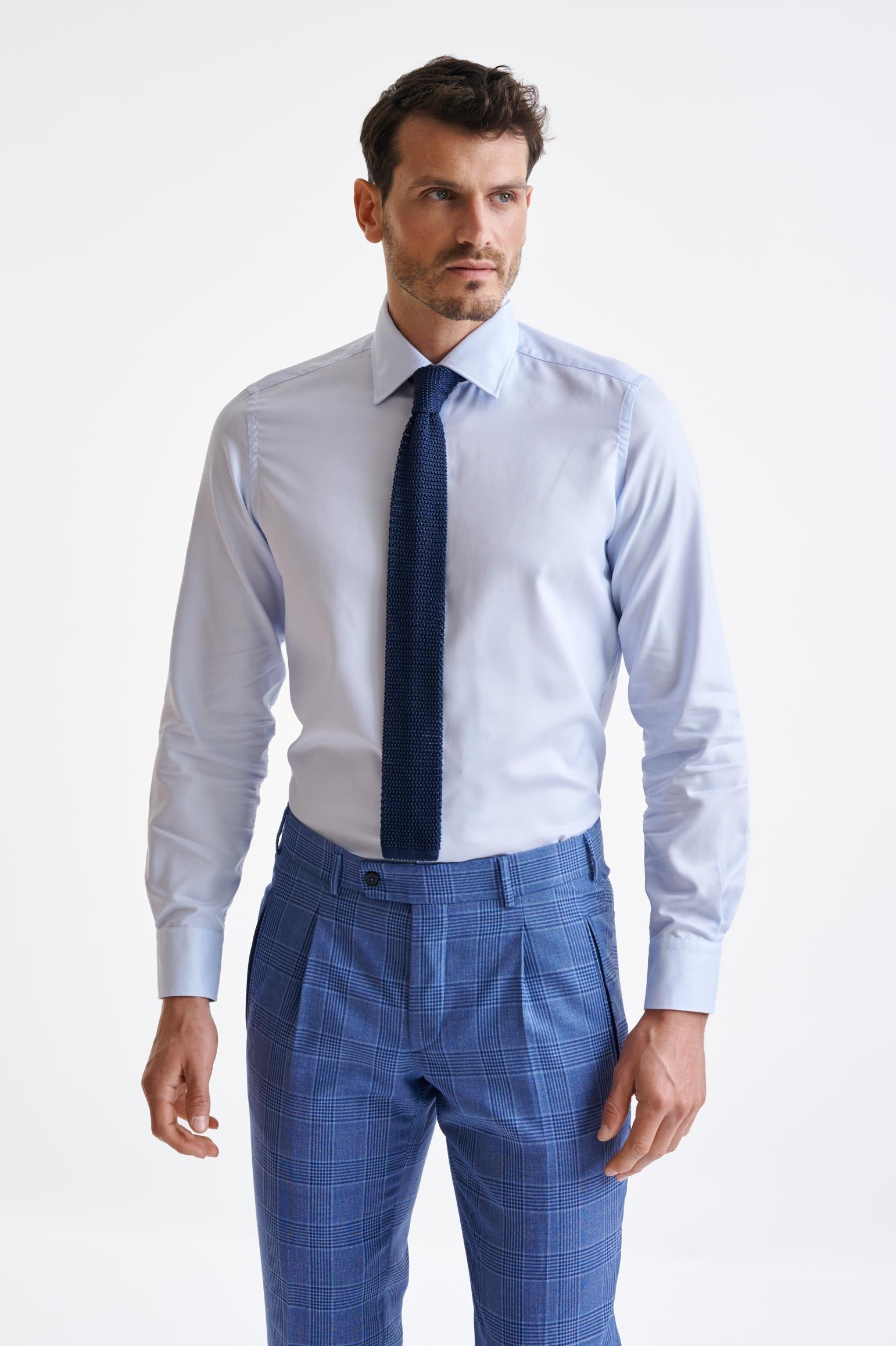 Sailor Blue Silk Knitted Tie — detail 1