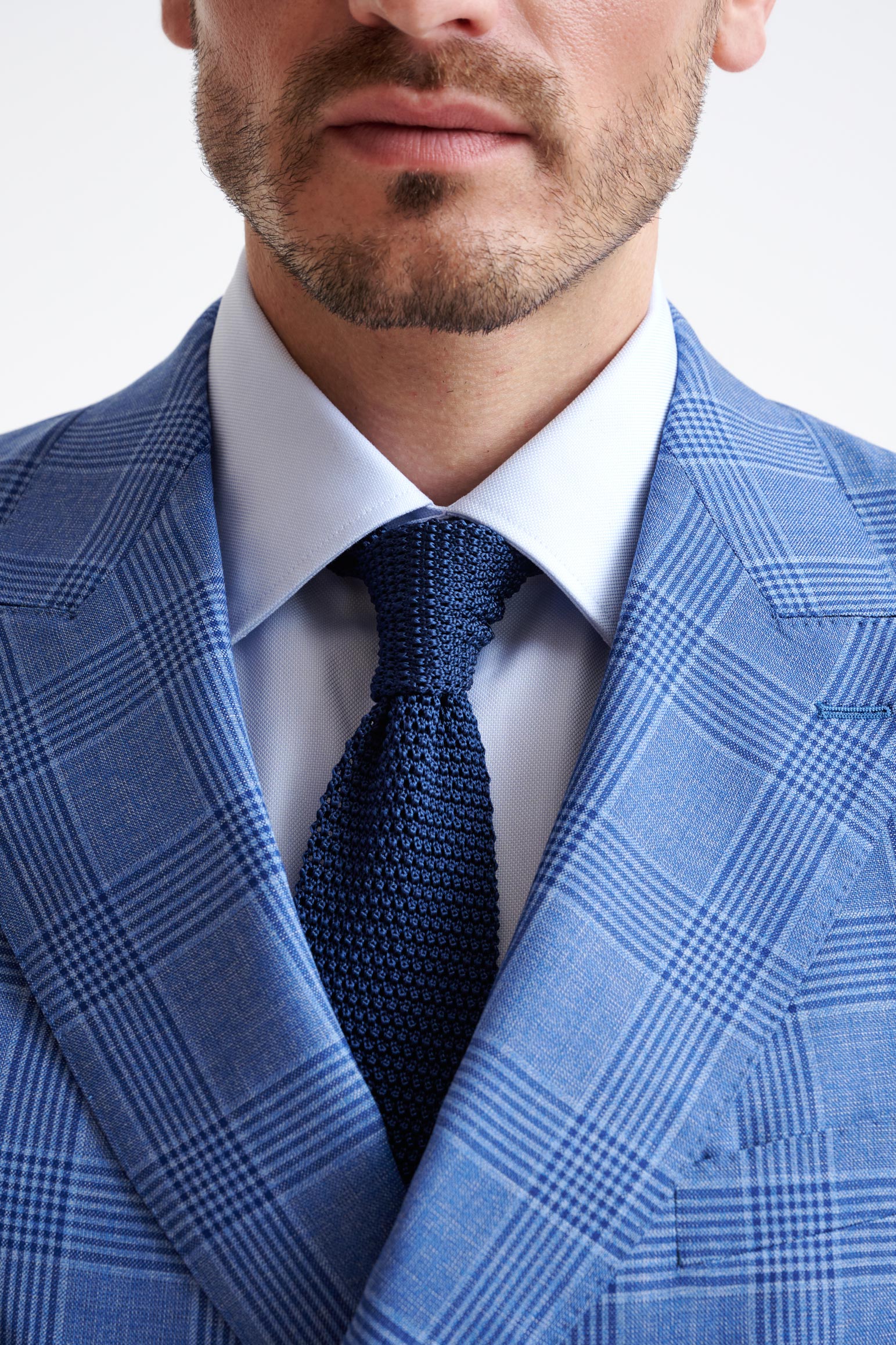 Sailor Blue Silk Knitted Tie — detail 2