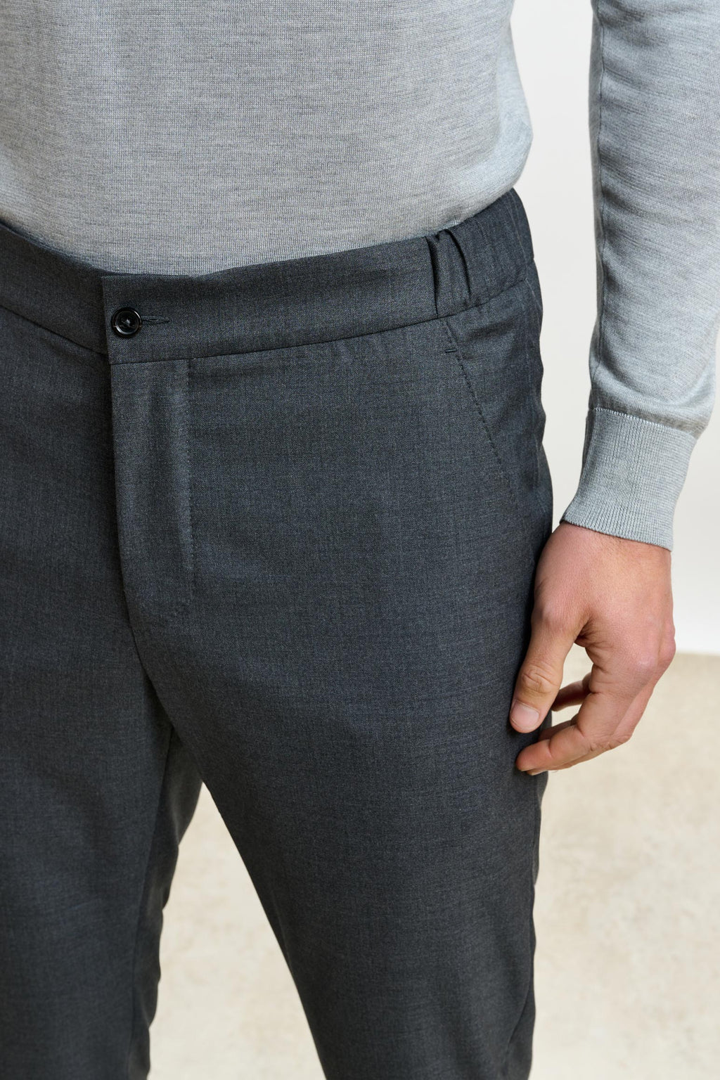 Grey Perth Drawstring Trousers Eton — detail 1