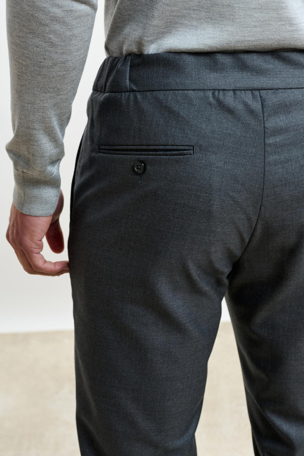 Grey Perth Drawstring Trousers Eton — detail 2