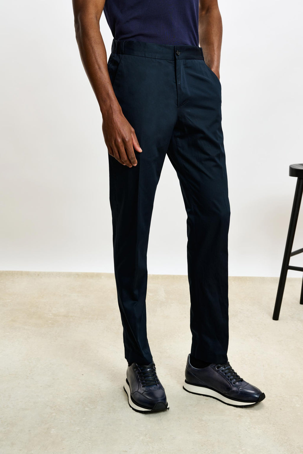 Black Perth Drawstring Trousers Cashmere Cotton