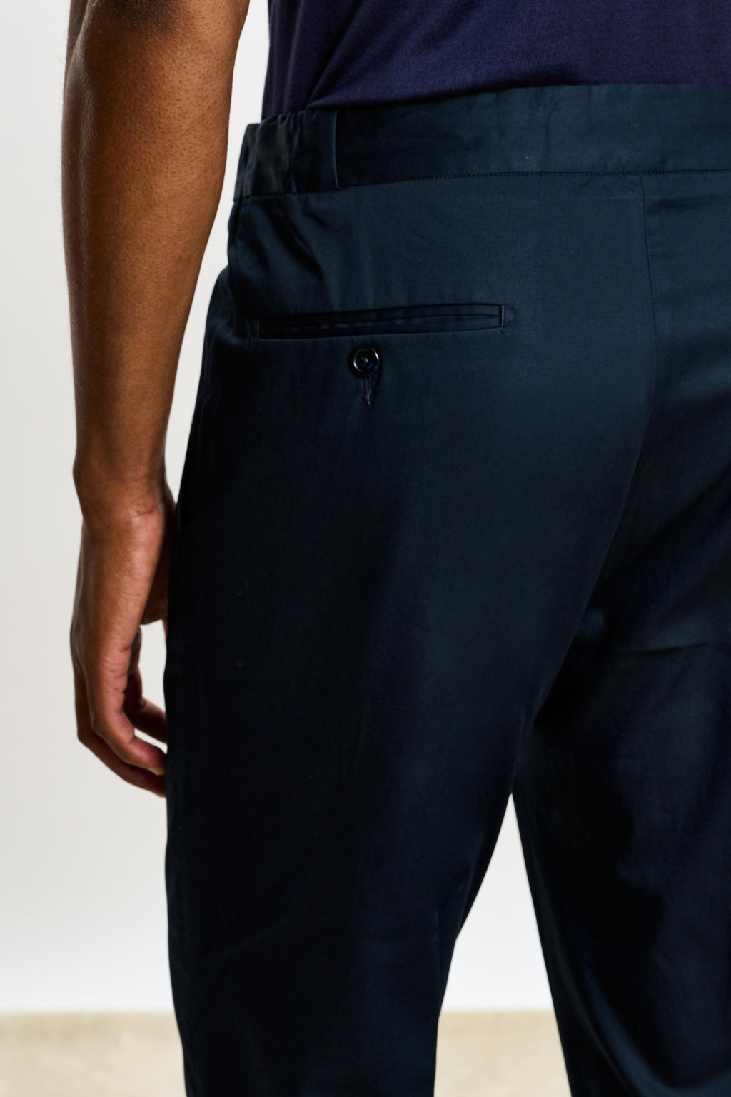 Black Perth Drawstring Trousers Cashmere Cotton — detail 3