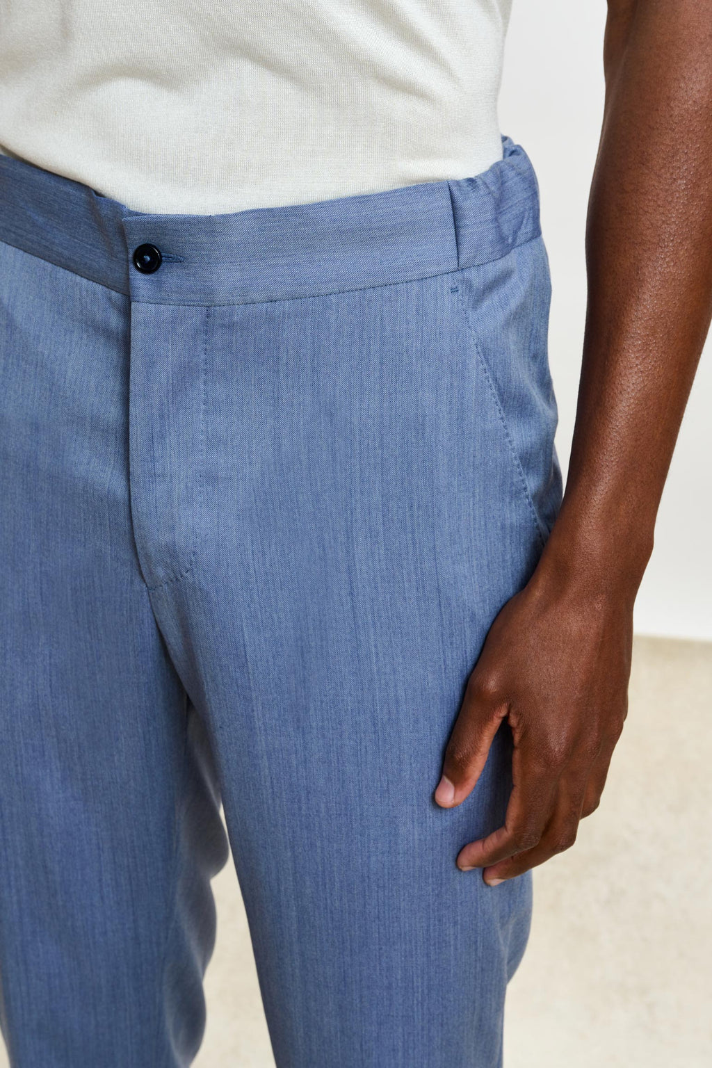 Light Blue Perth Drawstring Trousers Image — detail 1