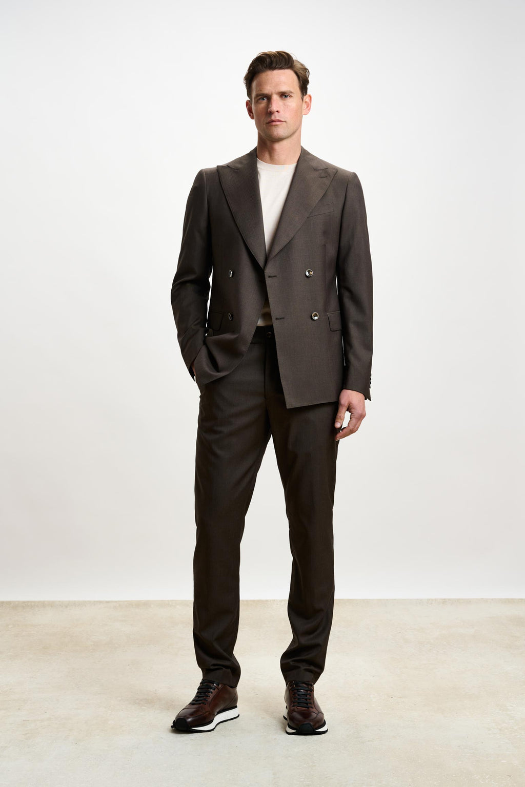 Dark Brown Perth Drawstring Trousers Image Solaro — detail 1