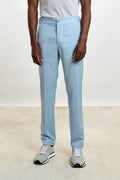 Plain Blue Perth Drawstring Trousers New Deluxe