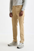 Light Brown Cotton Helston Cargo Trousers Corduroy