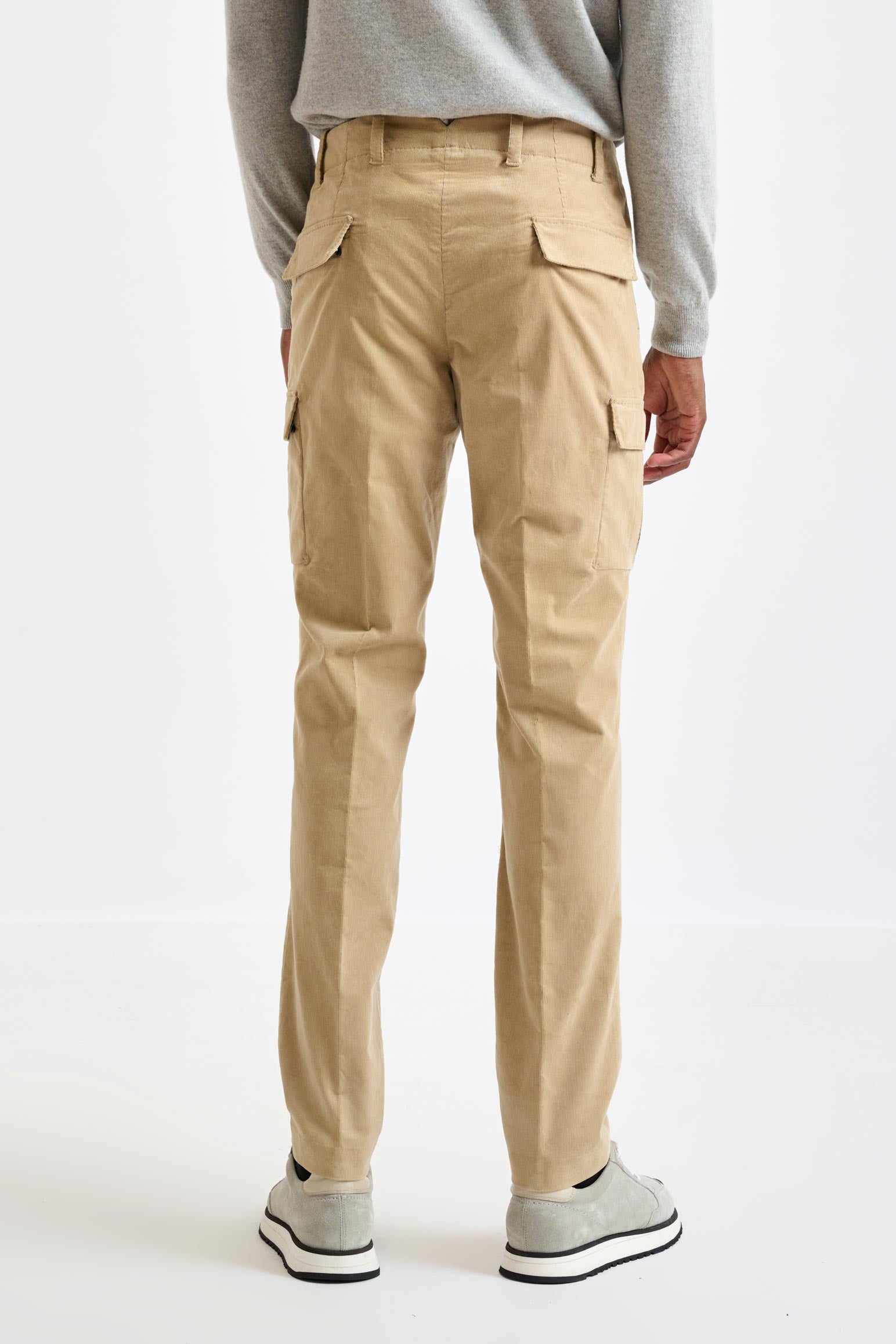 Light Brown Cotton Helston Cargo Trousers Corduroy — detail 2