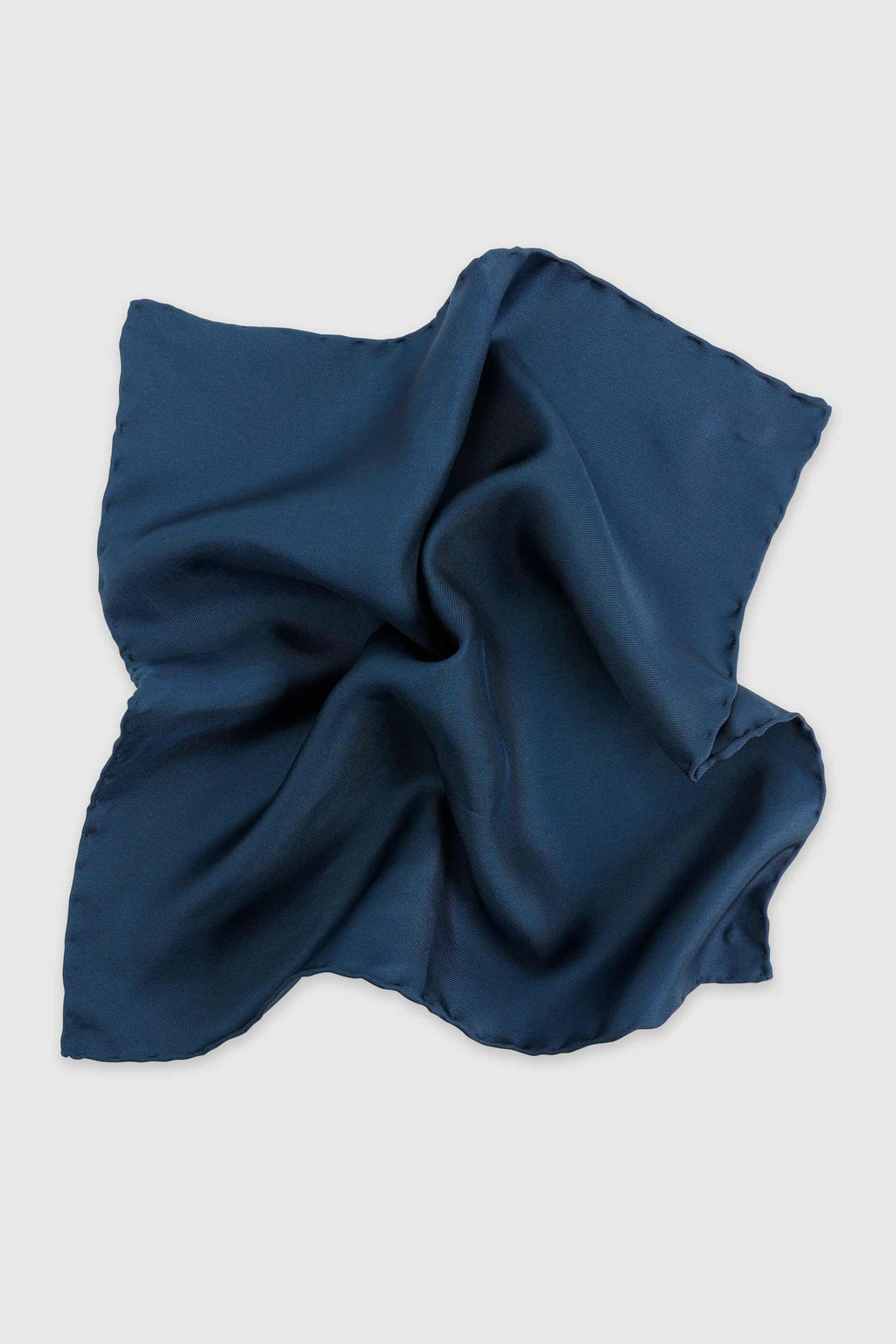 Midnight Blue 100% Silk Handmade Pocket Square — detail 1