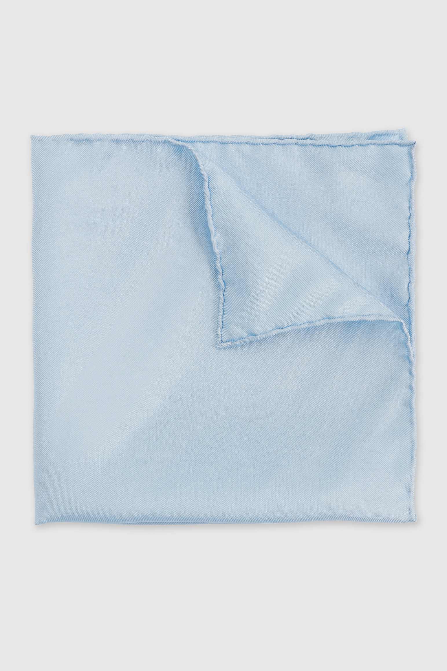 Light Blue 100% Silk Handmade Pocket Square