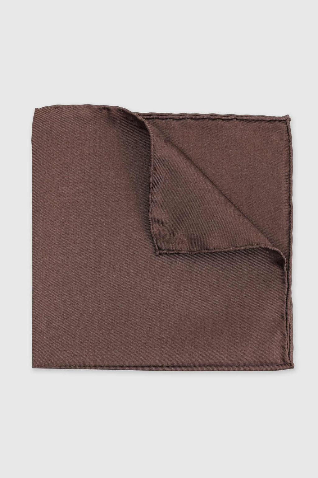 Brown 100% Silk Handmade Pocket Square